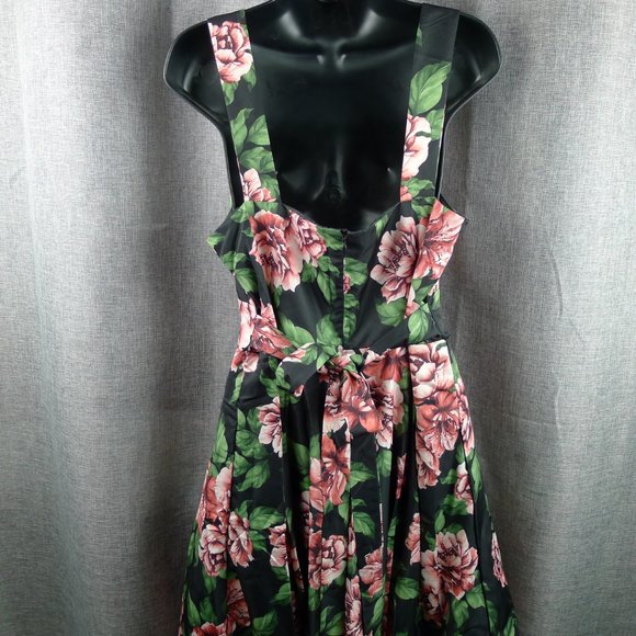 Ladies Sleeveless Fit And Flare Floral Dress Large - Picture 4 of 8